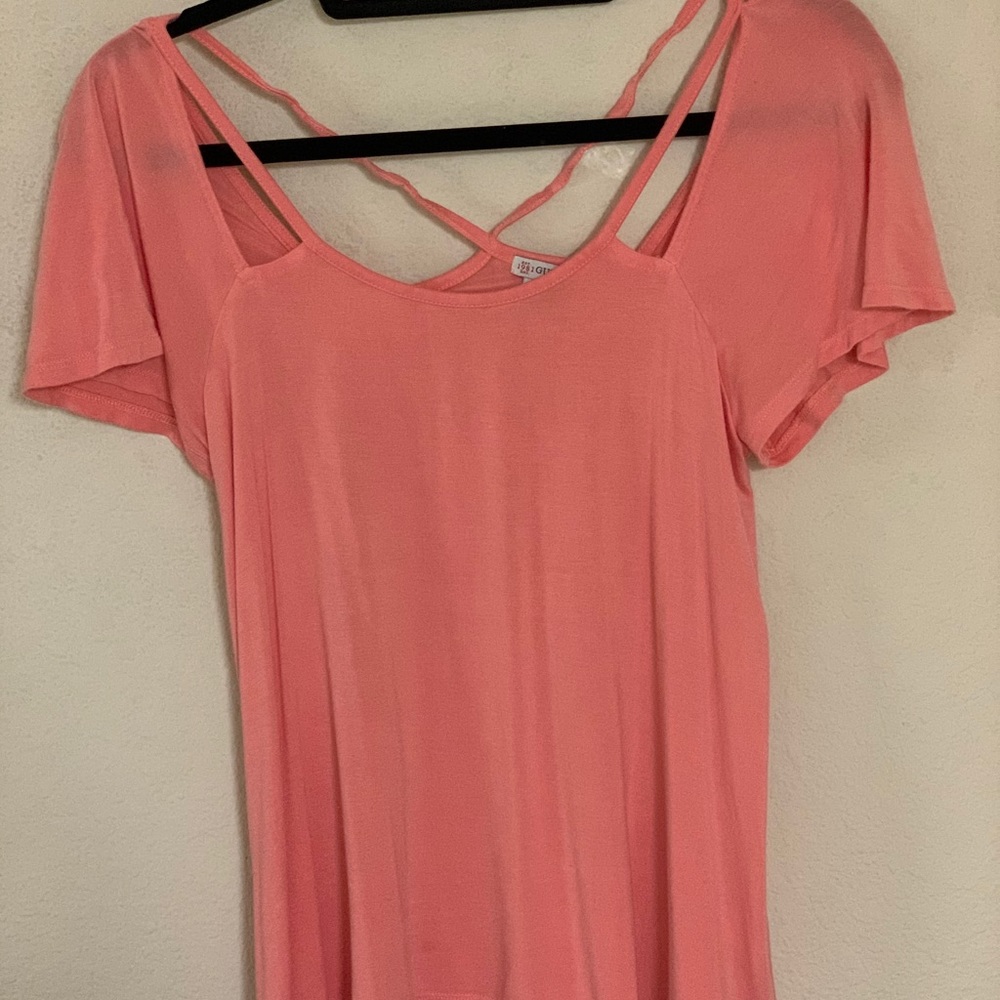 GUESS Pink Low Scoop and Low Back Shirt